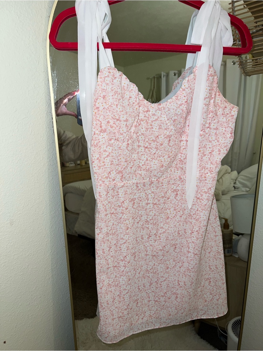 Cotton Candy LA Pink Floral Tie-Shoulder Mini Dress